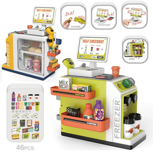 Ensemble de jeu Supermarché pour enfants, avec caisse enregistreuse, panier de courses et accessoires de magasin d'alimentation pour jeu d'imitation - Product Image 2