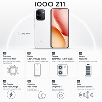 Smartphone IQOO Z11 5G, processeur octa-core, double SIM, reconnaissance faciale, langues internationales, batterie 9020 mAh, charge rapide 90 W, téléphone portable VIVO iqoo z11