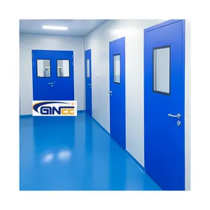 Ginee Medical Hospital Operating Theatre Door For Hospital Stainless Steel CT Room Door Swing Door For Hospital