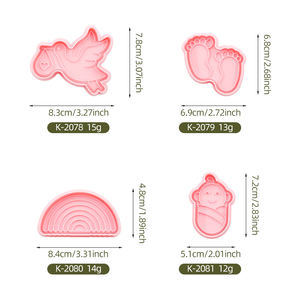 <span class=keywords><strong>Cigogne</strong></span> bébé série arc-en-ciel 3D amour dessin animé Biscuit moule en plastique bricolage argile Animation imprimé <span class=keywords><strong>emporte</strong></span>-pièces pour la fête - Product Image 6