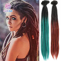Dreadlocks Extensions de Cheveux au Crochet Dread Faux Locs Cheveux Tressés en Fibre Synthétique de Couleur Unie et Mixte Longs et Doux 20 Pouces