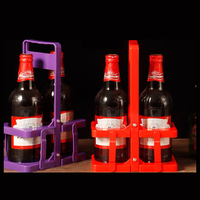 Lot de 2 présentoirs de bar colorés réutilisables Porte-bouteille de bière en plastique portable Panier à bière Porte-bouteille de vin