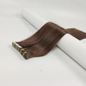 Extensions de cheveux vierges européennes Amygirl en gros, style lisse, demi-cachées, machine à double trame, ruban adhésif fin - Product Image 1