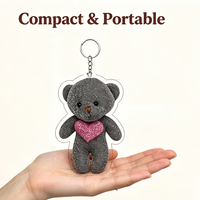 Porte-clés en peluche ours scintillant 6 couleurs, pendentif mignon en velours doux pour sac, breloque cœur pour sac, sac à main, clés de voiture, décoration