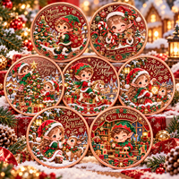 Pièce commémorative de Noël en cuivre pur 999 de 1 oz, cadeau personnalisé, décoration de Noël, pièce de collection en relief 3D, impression UV, souvenir commémoratif