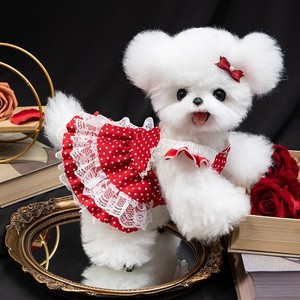 Abito da principessa classico di lusso in poliestere rosso per cani vestiti estivi da matrimonio per <span class=keywords><strong>bambina</strong></span> - Product Image 2
