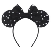 Bandeau à oreilles de souris en velours avec perles unisexe Bandeau à la mode pour un usage quotidien Accessoires de cheveux pour les fêtes d'anniversaire des enfants et des femmes