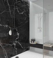 Panneaux muraux décoratifs intérieurs modernes en PVC ignifuge et imperméable pour salle de bain et douche, installation facile, garantie 5 ans