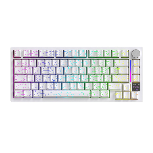 Attack Shark X820 Ultra 75% Smart Display Mechanical Gaming Keyboard Wireless/BT/2.4GHz/Wired Red Switch English Gaming Keyboard