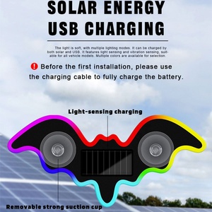 Nueva Luz LED Triangular <span class=keywords><strong>Solar</strong></span> para Ventana de Coche, Luz Ambiental Luminosa <span class=keywords><strong>Interior</strong></span>, Sin Cables, Ajuste Estándar - Product Image 4