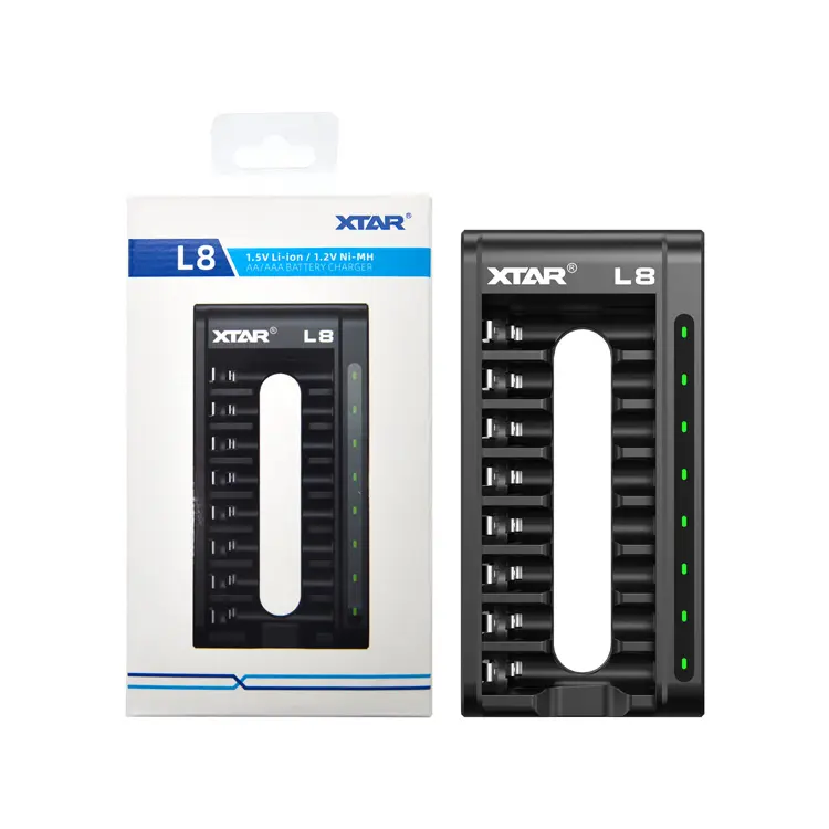 Xtar L8 USB Chargeur de Pile 1,5 V Li Ion AA Mehrere Steckplätze Wiederauf lad bares AA-und AAA-Ladegerät
