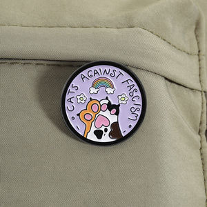 Pin Enamel Kucing Progresif Desain Cakar Pelangi Bunga Bros Lencana Kerah Perhiasan Grosir - Product Image 3