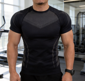 Camisetas de Compresión Personalizadas para Hombre, Prenda de Compresión sin Costuras de Nailon, Impresión de Silicona, Ajuste Deportivo, Camisetas para Gimnasio y Running - Product Image 2