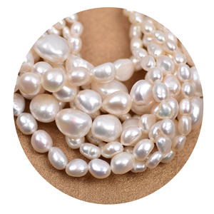 Perles d'eau douce naturelles fortes et fraîches de forme baroque pour femmes, perles en vrac à trous droits doubles faces, 3-11 mm - Product Image 5