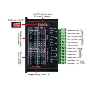 Controlador de Motor Paso a Paso <span class=keywords><strong>TB6600</strong></span> en Stock en Polonia (UE), 9-42VDC, 0.5-3.5A, Microstep, Controlador CNC para Motores NEMA17 y NEMA23 - Product Image 5