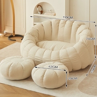 Boconcept Esthétique Crème Blanc Paresseux Citrouille Canapé En Forme De Boucle Chaise Longue Pivotante Avec Repose-pieds