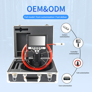 Tùy chỉnh máy ảnh 7 inch cầm tay màn hình IP68 ống kính không thấm nước 7-23mm CCTV kép 360 độ xoay máy ảnh với đồng hồ truy cập - Product Image 6