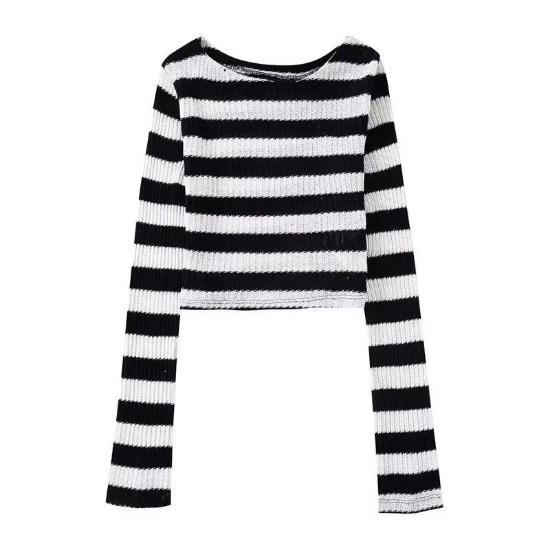 MY7113 New Autumn 2022 O Neck Basic Striped Jumper Women Sweater Knitwear Clothing 9