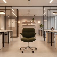 Chaise de bureau ergonomique moderne avec revêtement bouclé, dossier haut, pivotante, réglable en hauteur, avec accoudoirs rembourrés et roulettes en nylon