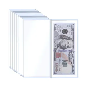 Прозрачный прозрачный ПВХ жесткий пластиковый чехол для долларов, купюр, денежных купюр, держатель для подарочных карт, защитный чехол для обычных купюр, Toploader