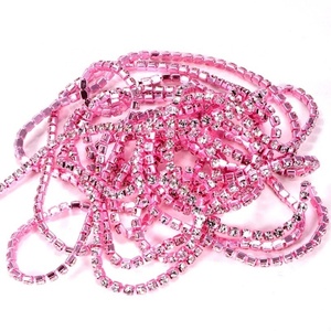 Chaîne de strass colorée Oleeya en gros, 10 yards, avec base et pierres de la même couleur, garniture en strass de verre, chaîne de coupe en cristal - Product Image 5