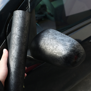 Adesivo in Fibra di Carbonio Forgiata Nera per Decorazione Auto, Texture Opaca Liscia, Coperture per Specchietti Laterali, Pellicola PPF per Cambio Colore Auto - Product Image 2