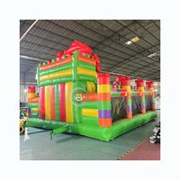 Château gonflable commercial à thème Avengers avec toboggan pour jeux d'enfants