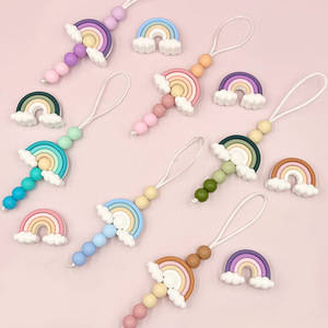 Silicone <b>Rainbow</b> Beads Cartoon Teether Loose Beads For <b>Bracelet</b> Making Mixed Shapes Epoxy Resin - Product Image 1