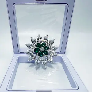 Ramillete de fiesta de banquete para mujer de gama alta con diamantes de imitación personalizados broche de modelado de flores decorativas gemelos alfileres hebillas-venta al por mayor