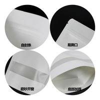 White Kraft Paper Resealable Ziplock Plain Food Packaging Doypack Pouches Bags With Clear Window