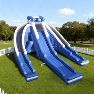 Parc d'attractions en plein air, toboggan aquatique géant à trois canaux, divertissement aquatique, toboggan gonflable, toboggan gonflable - Product Image 1