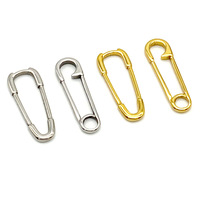 Breloque épingle de sûreté plaquée or, minimaliste, pour la création de bijoux, base en acier inoxydable, style punk rock, pour bracelet et collier DIY
