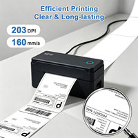 Imprimante d'étiquettes d'expédition 4x6 avec Bluetooth USB, grand bac à papier, imprimante d'étiquettes thermiques 4 pouces