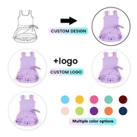 Robe Active Fille DH ODM Rouge Cramoisi Effet Cache-Cœur avec Bordure Picot Contrastante et Nœud Latéral, Jupe-Short Enfant Style Vintage Cottagecore