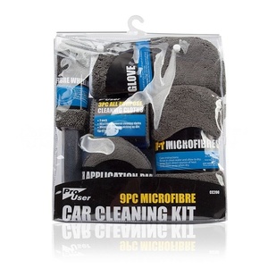 9 Piece Microfiber Car Cleaning Kit Automotive Detailing Towel Set Wash Applicator Pads Wheel Cleaning Tools - Product Image 2