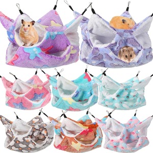 Hamac carré en velours imperméable à double couche isolé pour petits animaux, sac de couchage suspendu pour écureuil et <span class=keywords><strong>hamster</strong></span> - Product Image 3
