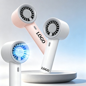 Ventilateur portable à main avec logo personnalisé, double fonction de charge et de branchement, ultra silencieux, flux d'air turbo, 3 vitesses, ventilateur de bureau pour l'extérieur et l'intérieur - Product Image 1