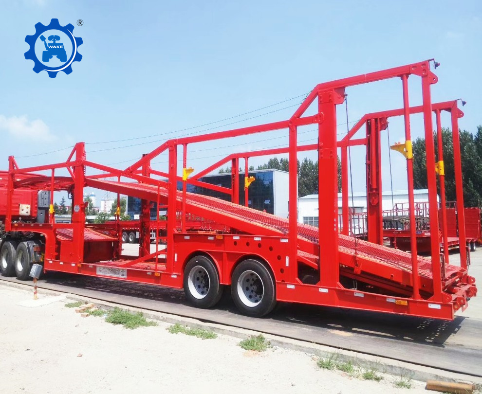 2-Axle Steel Semi-Trailer Cargo Carrier for 3 6 9-Car Transporter Truck Trailers