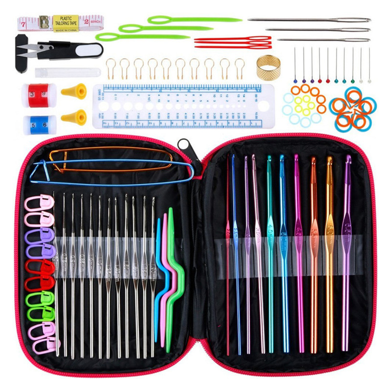 Японские плоские вязальные спицы Amigurumi Ganchillo ручной работы набор крючков с защелкой и косичкой с футляром