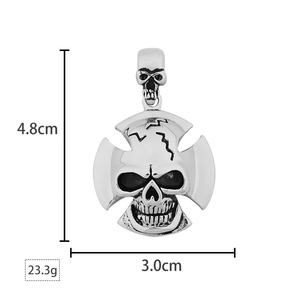 Collar de Joyería Punk Hipster de Calidad de Fábrica, Colgante de Calavera de Acero Inoxidable para Hombre, Altamente Pulido - Product Image 6