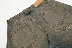Jeans Machete de hombre de cintura alta, de pierna ancha y holgados, con acabado metálico lavado, de poliéster/nailon, para verano e <span class=keywords><strong>invierno</strong></span>, estilo urbano neutro de diseño avanzado. - Product Image 5