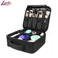 Organisateur de maquillage pour les fêtes avec compartiments, sac de rangement portable pour pinceaux et accessoires de nail art