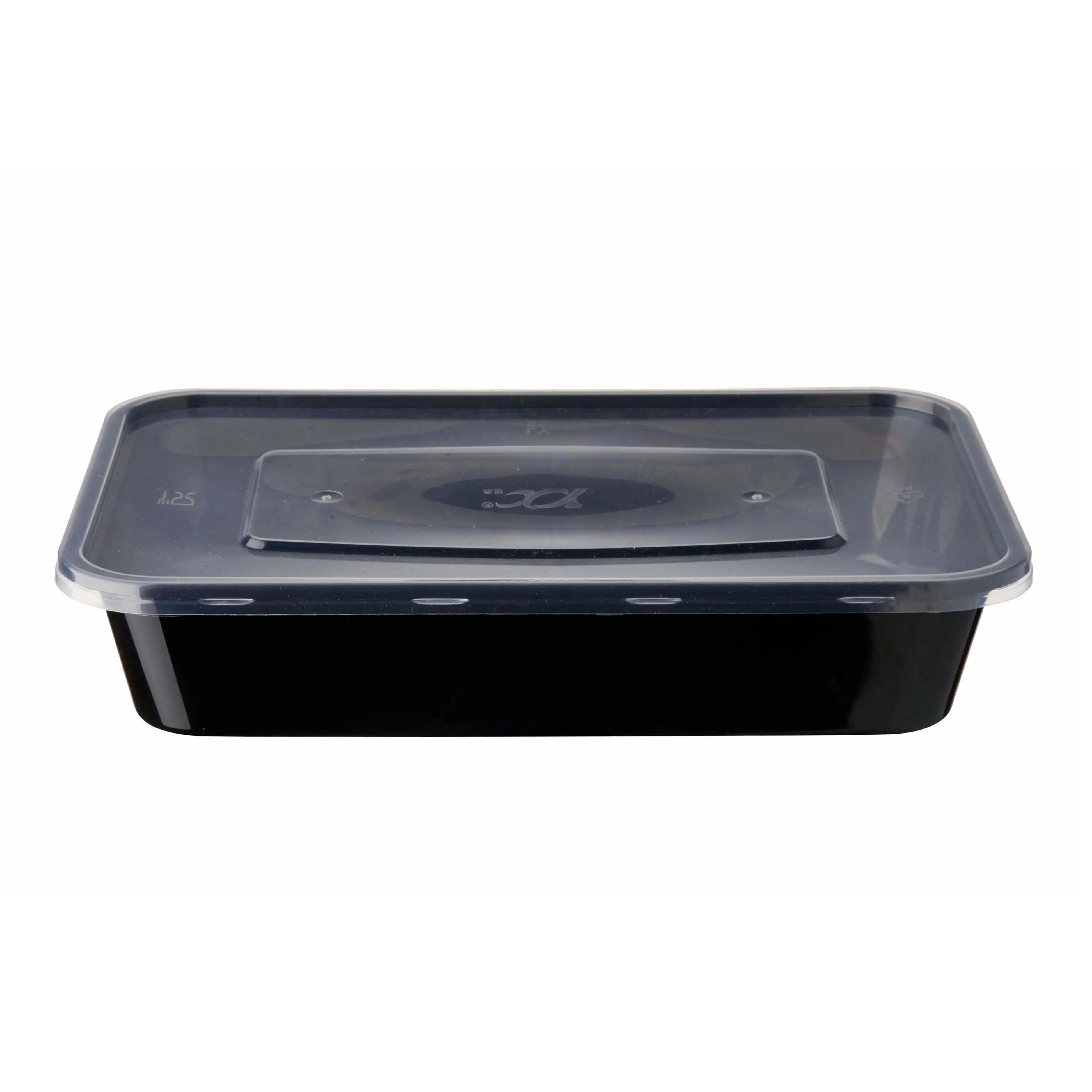 Ökologisch-freundliche transparente/schwarze 17oz-standard-lebensmittelverpackungsboxen für catering einweg-lebensmittelboxen