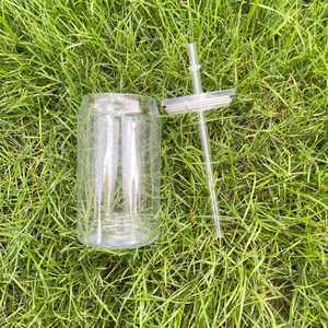 Vaso Irrompible de PET Transparente para Bebidas Frías, Cerveza, 16oz, Plástico Acrílico con Pajita para Transferencia UV DTF, Envío desde Almacén en EE. UU. - Product Image 3