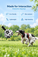 Mainan Bola Sepak Anjing Ramah Lingkungan Bebas Bahan Beracun PU Nylon, Bola Interaktif 5/7 Inci untuk Penggunaan Luar Ruangan & di Air, Mainan Kunyah Anjing Interaktif