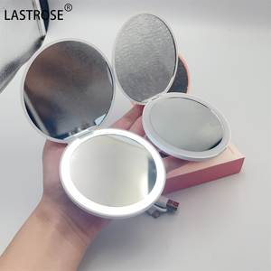 USB Sạc Cầm Tay Trang Điểm Gương Nhãn Hiệu Riêng LED Ánh Sáng Hai Mặt Gương Có Thể Gập Lại Túi Có Thể Sạc Lại Nhỏ Gọn Gương - Product Image 4