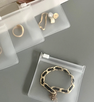 Sac de montre en EVA transparent givré personnalisable, résistant à l'humidité, avec fermeture éclair, adapté aux bijoux, aux boucles d'oreilles, aux cosmétiques et aux câbles de données