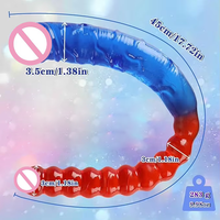 Dildo de Cristal de Doble Cabeza, Genitales Masculinos Realistas, Estilo SM, Dispositivo de Masturbación para Adultos, Dos Dragones Jugando con una Perla