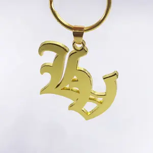 Custom company logo metal die cast gold letter keychain maker