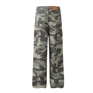 ราคาขายส่ง กางเกงคาร์โก้ผู้ชายแฟชั่นลำลองลายพรางแบบทำเก่า มีโลโก้สั่งทำได้ สไตล์สตรีทแวร์ มีกระเป๋าหลายช่อง - Product Image 6